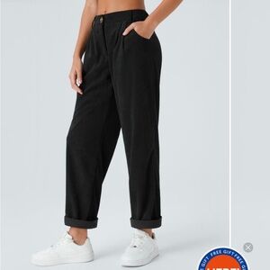 Black corduroy Halara pants